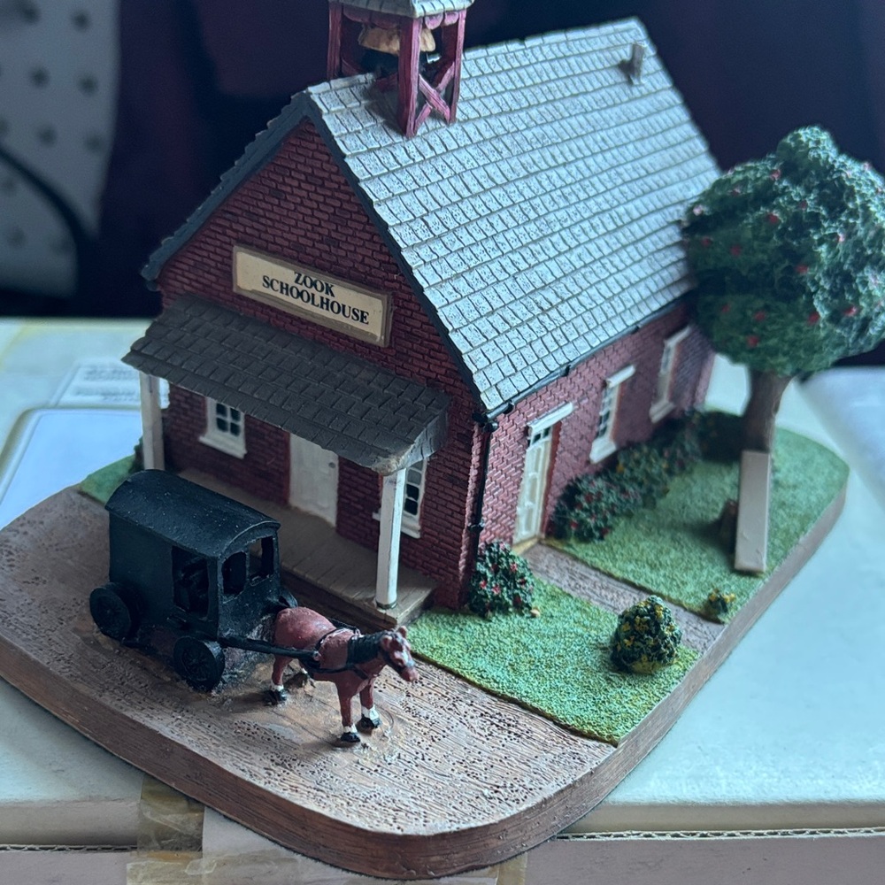 “Amish School House” by Danbury Mint.  1990’s numbered, box, certificate.